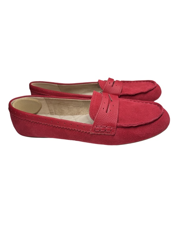 Lands' End Shoes - Lands' End Red Quilted-Insole Penny Loafers 11 suede comfort casual slip-on